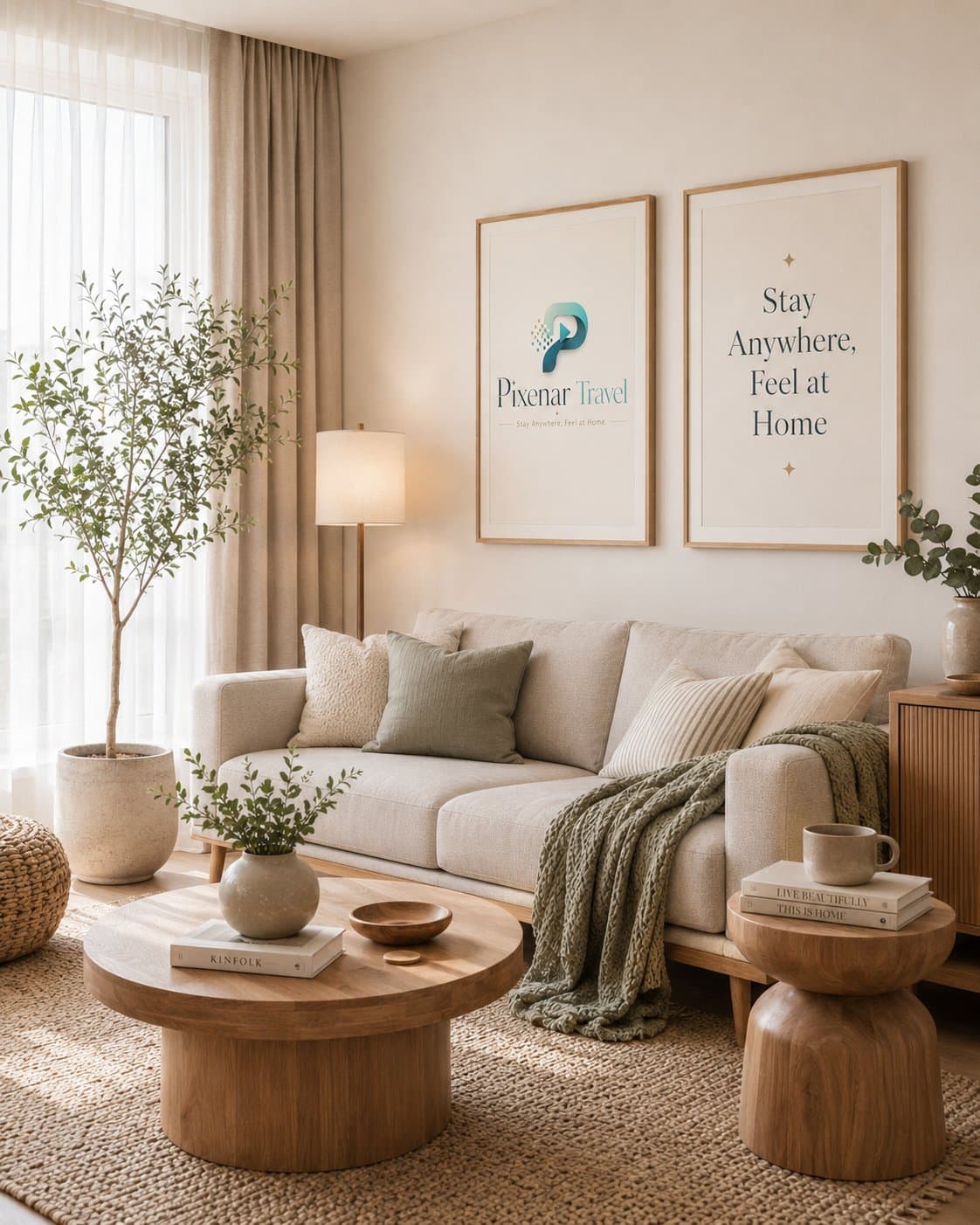 A cozy living room in one of our vacation rentals